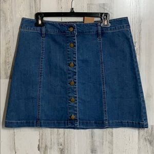 Rachel Roy Button Front Denim Mini Skirt